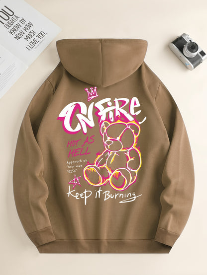 Bear On Fire Hoodie