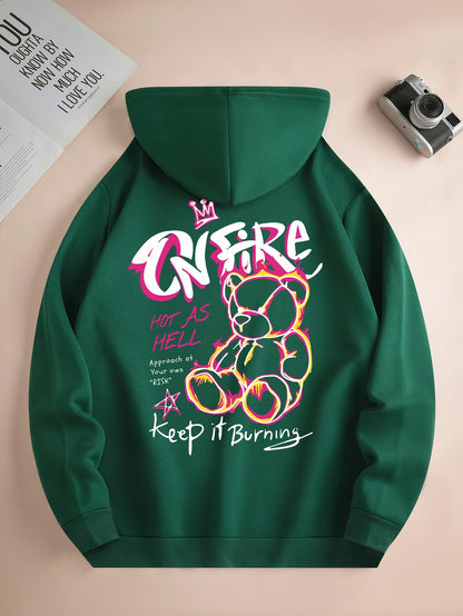 Bear On Fire Hoodie