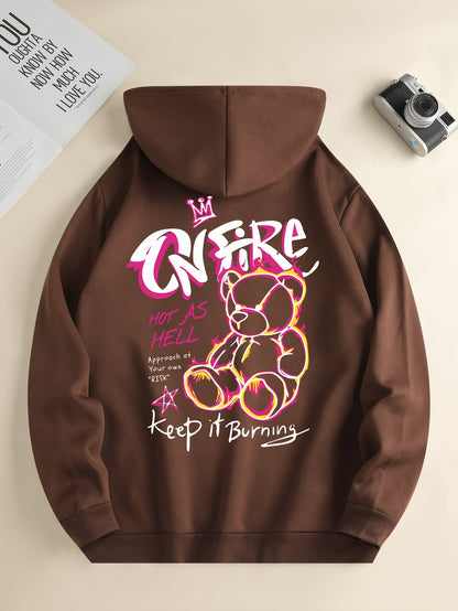 Bear On Fire Hoodie